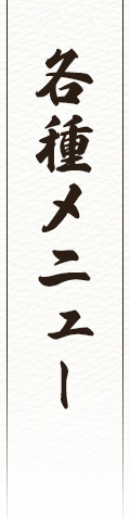 各種メニュー